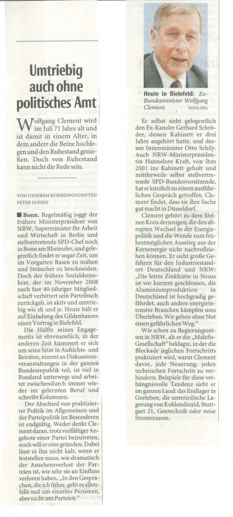 Neue Westfälische, 10.05.2011