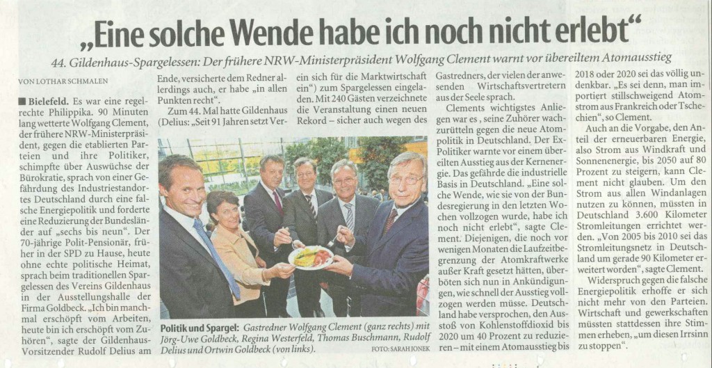 Neue Westfälische, 11.05.2011